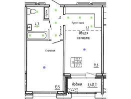 Продается 2-комнатная квартира ЖК Гренландия, Лес дом №6, 41.7  м&sup2;, 6950000 рублей