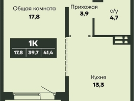 Продается 1-комнатная квартира ЖК Гренландия, Лес дом №4, 41.4  м&sup2;, 6950000 рублей