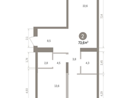 Продается 2-комнатная квартира ЖК Европейский берег, дом 32, 73.59  м&sup2;, 13790000 рублей