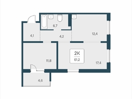 Продается 2-комнатная квартира ЖК Цветной бульвар, дом 4 сек 2, 61.2  м&sup2;, 7900000 рублей