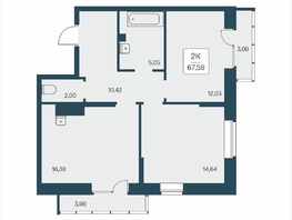 Продается 2-комнатная квартира ЖК Расцветай на Дуси Ковальчук, 67.58  м&sup2;, 11500000 рублей