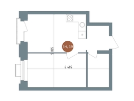 Продается 1-комнатная квартира  19/56 Кварталы Телецентра, 2, 34  м&sup2;, 7090000 рублей