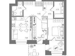 Продается 2-комнатная квартира ЖК Спектр, дом 10, 75.99  м&sup2;, 11750000 рублей