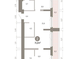 Продается 2-комнатная квартира ЖК Европейский берег, дом 45, 71.83  м&sup2;, 12010000 рублей