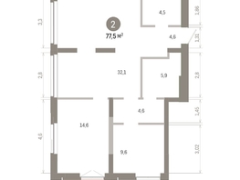 Продается 2-комнатная квартира ЖК Европейский берег, дом 45, 77.46  м&sup2;, 13430000 рублей