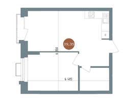 Продается 1-комнатная квартира  19/56 Кварталы Телецентра, 3, 39.35  м&sup2;, 7590000 рублей