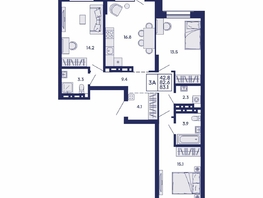 Продается 3-комнатная квартира ЖК Сила леса, корп 1, 83.1  м&sup2;, 10800000 рублей