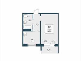 Продается 1-комнатная квартира ЖК Цветной бульвар, дом 4 сек 2, 38.4  м&sup2;, 5400000 рублей