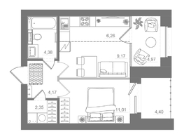 Продается Студия ЖК Спектр, дом 10, 46.81  м&sup2;, 8090000 рублей