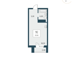 Продается Апартамент АК Тайм Парк, 29.8  м&sup2;, 5200000 рублей
