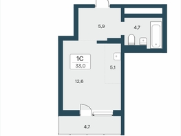 Продается Студия ЖК Расцветай на Учительской, 33  м&sup2;, 6050000 рублей