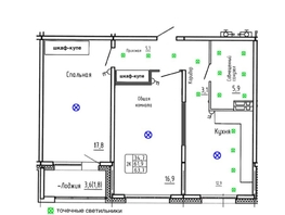 Продается 2-комнатная квартира ЖК Самоцветы, Бирюза дом 2, 63.7  м&sup2;, 6890000 рублей