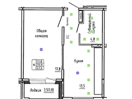 Продается 1-комнатная квартира ЖК Самоцветы, Бирюза дом 3, 41.6  м&sup2;, 6898608 рублей