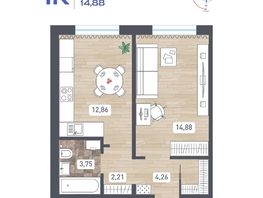 Продается 1-комнатная квартира ЖК Радуга Сибири, дом 14, 37.96  м&sup2;, 3985800 рублей