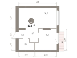 Продается 1-комнатная квартира ЖК Лебедевский квартал, д 1, 39.8  м&sup2;, 7470000 рублей