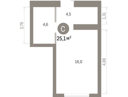 Продается Студия ЖК Город на озере, 25.1  м&sup2;, 7290000 рублей