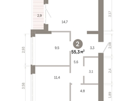 Продается 2-комнатная квартира  Квартал Молодость, дом 1, 55.27  м&sup2;, 8690000 рублей