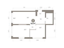 Продается 2-комнатная квартира  Квартал Молодость, дом 1, 57.95  м&sup2;, 9750000 рублей