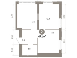 Продается 2-комнатная квартира  Квартал Молодость, дом 1, 47.11  м&sup2;, 7930000 рублей
