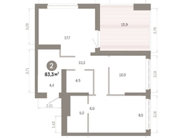 Продается 2-комнатная квартира  Квартал Молодость, дом 1, 83.29  м&sup2;, 14010000 рублей