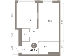 Продается 1-комнатная квартира  Квартал Молодость, дом 1, 47.65  м&sup2;, 8010000 рублей