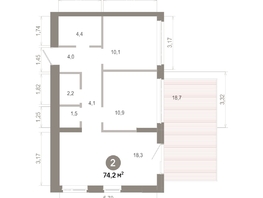 Продается 2-комнатная квартира  Квартал Молодость, дом 1, 74.17  м&sup2;, 11510000 рублей