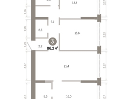 Продается 3-комнатная квартира  Квартал Молодость, дом 1, 86.22  м&sup2;, 13970000 рублей