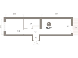 Продается 1-комнатная квартира  Квартал Молодость, дом 1, 44.98  м&sup2;, 7900000 рублей