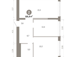 Продается 2-комнатная квартира  Квартал Молодость, дом 1, 64.44  м&sup2;, 10350000 рублей