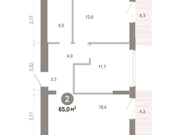 Продается 2-комнатная квартира  Квартал Молодость, дом 1, 64.97  м&sup2;, 10630000 рублей