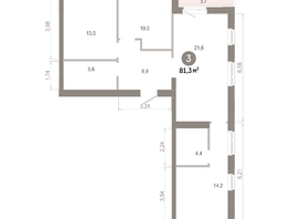 Продается 3-комнатная квартира  Квартал Молодость, дом 1, 81.25  м&sup2;, 12480000 рублей