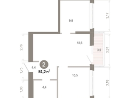 Продается 2-комнатная квартира  Квартал Молодость, дом 1, 51.16  м&sup2;, 8280000 рублей