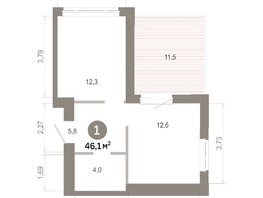 Продается 1-комнатная квартира  Квартал Молодость, дом 1, 46.14  м&sup2;, 8520000 рублей