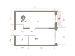 Продается 1-комнатная квартира ЖК Европейский берег, дом 32, 50.7  м&sup2;, 10330000 рублей