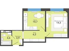 Продается 1-комнатная квартира ЖК Чистая Слобода, дом 65, 39  м&sup2;, 5730000 рублей