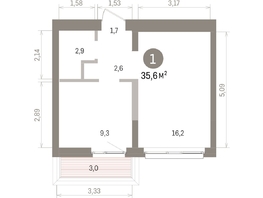 Продается 1-комнатная квартира ЖК Европейский берег, дом 32, 35.64  м&sup2;, 8210000 рублей