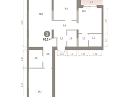 Продается 3-комнатная квартира ЖК Европейский берег, дом 32, 86.23  м&sup2;, 15790000 рублей