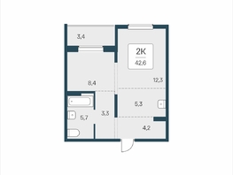 Продается 2-комнатная квартира ЖК Цветной бульвар, дом 4 сек 2, 42.6  м&sup2;, 5750000 рублей