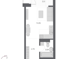 Продается Студия ЖК ОСКАР, дом 3, 26.8  м&sup2;, 6170000 рублей