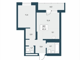 Продается 2-комнатная квартира ЖК Расцветай на Учительской, 48.4  м&sup2;, 7100000 рублей