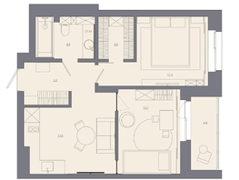 Продается 2-комнатная квартира ЖК Калининский квартал, д 3, 49.2  м&sup2;, 9102000 рублей