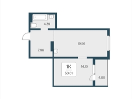 Продается 1-комнатная квартира ЖК Эко-квартал на Кедровой, дом 4, 49.6  м&sup2;, 6501000 рублей