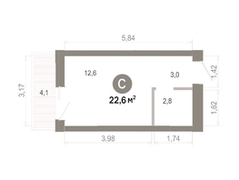 Продается Студия  Квартал Молодость, дом 1, 22.55  м&sup2;, 4330000 рублей