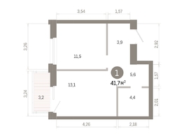 Продается 1-комнатная квартира ЖК Город на озере, 41.72  м&sup2;, 10680000 рублей