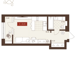 Продается Студия ЖК Невский, 28.67  м&sup2;, 4590000 рублей