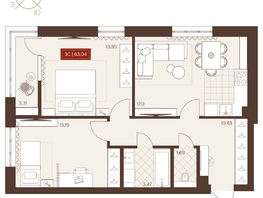 Продается 3-комнатная квартира ЖК Невский, 63.04  м&sup2;, 9920000 рублей