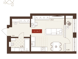 Продается Студия ЖК Невский, 34.69  м&sup2;, 5740000 рублей