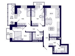 Продается 3-комнатная квартира ЖК Сподвижники, дом 1, 82  м&sup2;, 11750000 рублей
