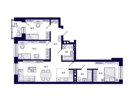 Продается 4-комнатная квартира ЖК Сподвижники, дом 1, 79.8  м&sup2;, 9700000 рублей