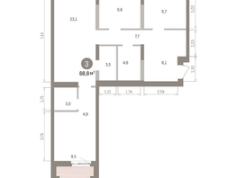 Продается 3-комнатная квартира ЖК Европейский берег, дом 32, 89.54  м&sup2;, 17380000 рублей